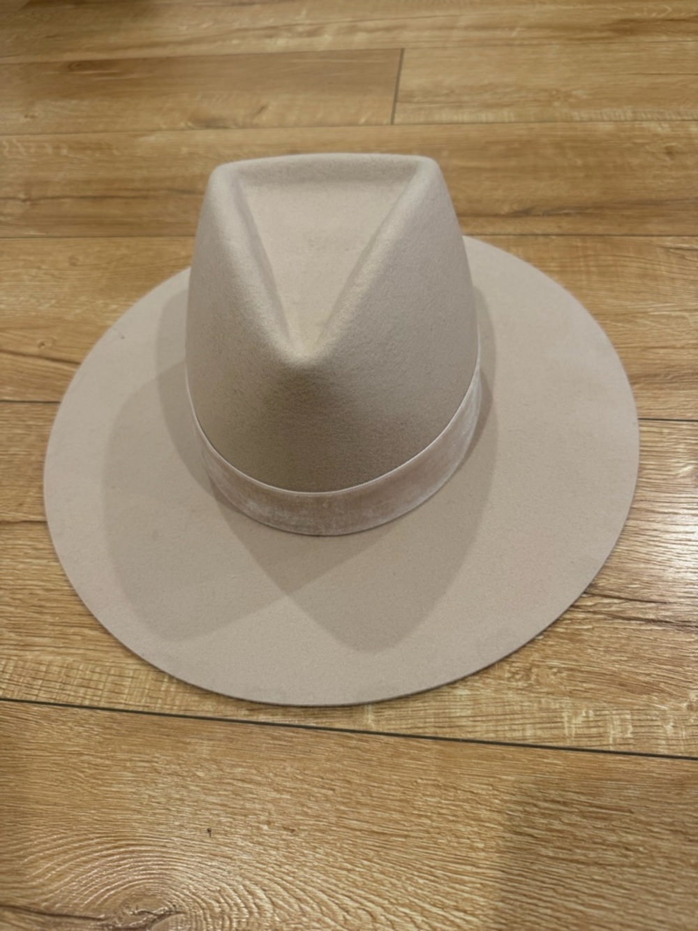 Lack Of Color Blush Felt Fedora with Satin Interior